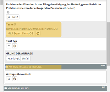 Verschiebung der Frage Team Nachher