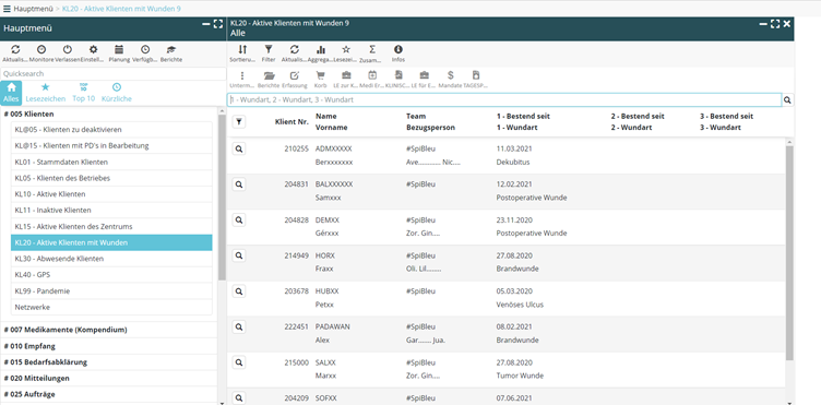 Neue Liste zur Überwachung von Wunden