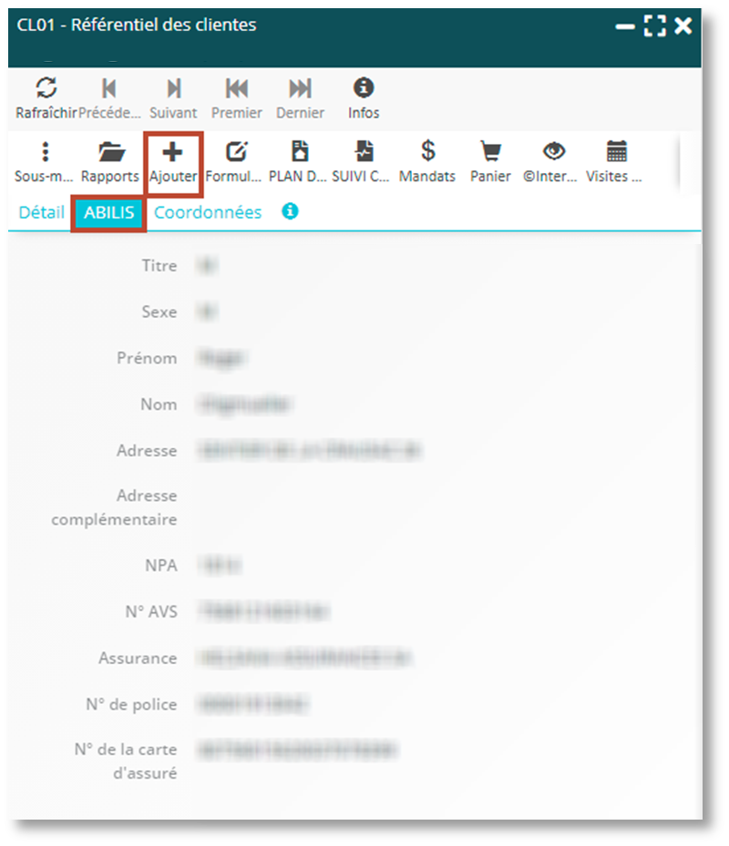 Nouveau champ Quick Search dans le Référentiel des clients