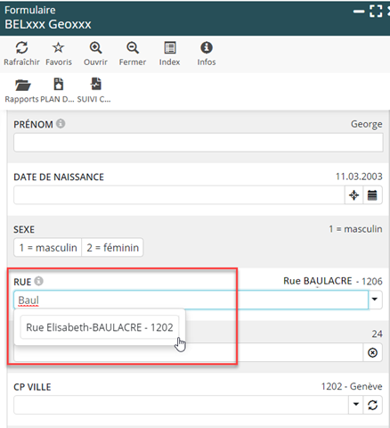 Mise à jour du référentiel des rues